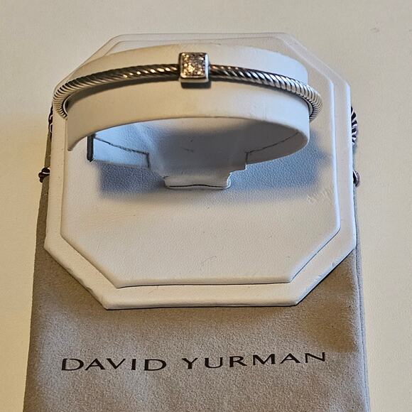 David Yurman Diamond Pave Confetti Sterling Silver Bangle Bracelet - Picture 6 of 9